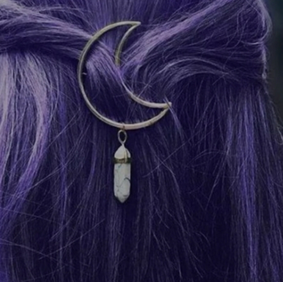 NEW Silver Minimalist Crescent Moon Hair Pin Clip - Picture 13 of 15